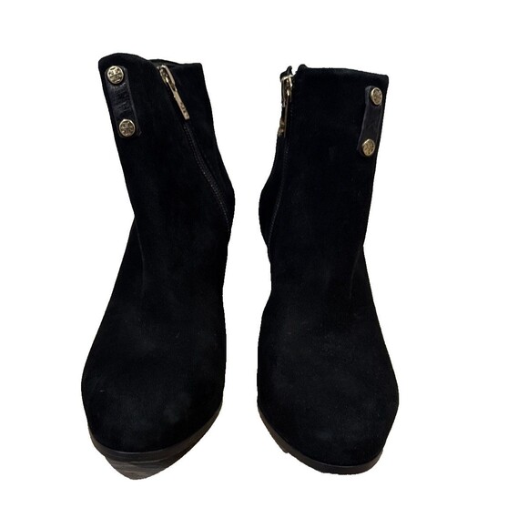 Tory Burch Size 7 Black Luxe Suede Round Toe Stiletto Zip Ankle Boots $450 - Picture 12 of 15
